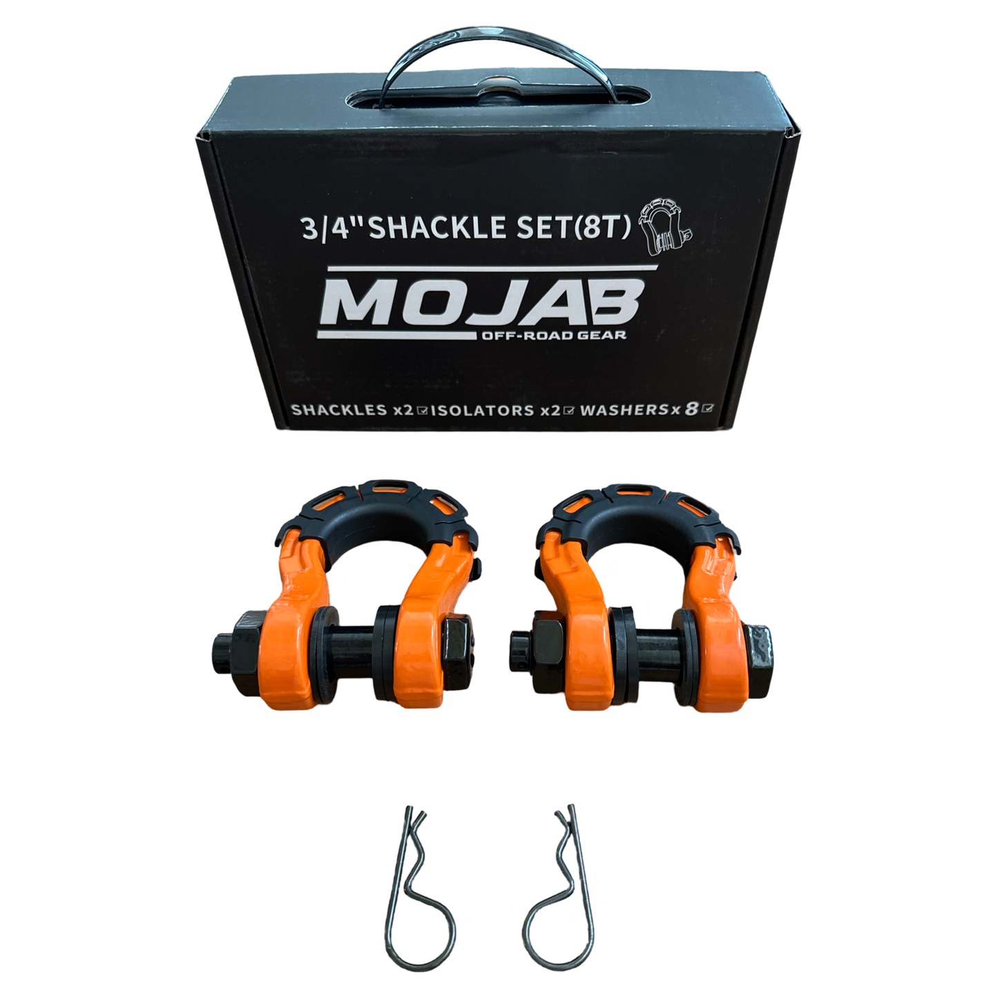 3/4” Forged Steel D-shackle set (8T) (LIFE TIME WARRANTY*)