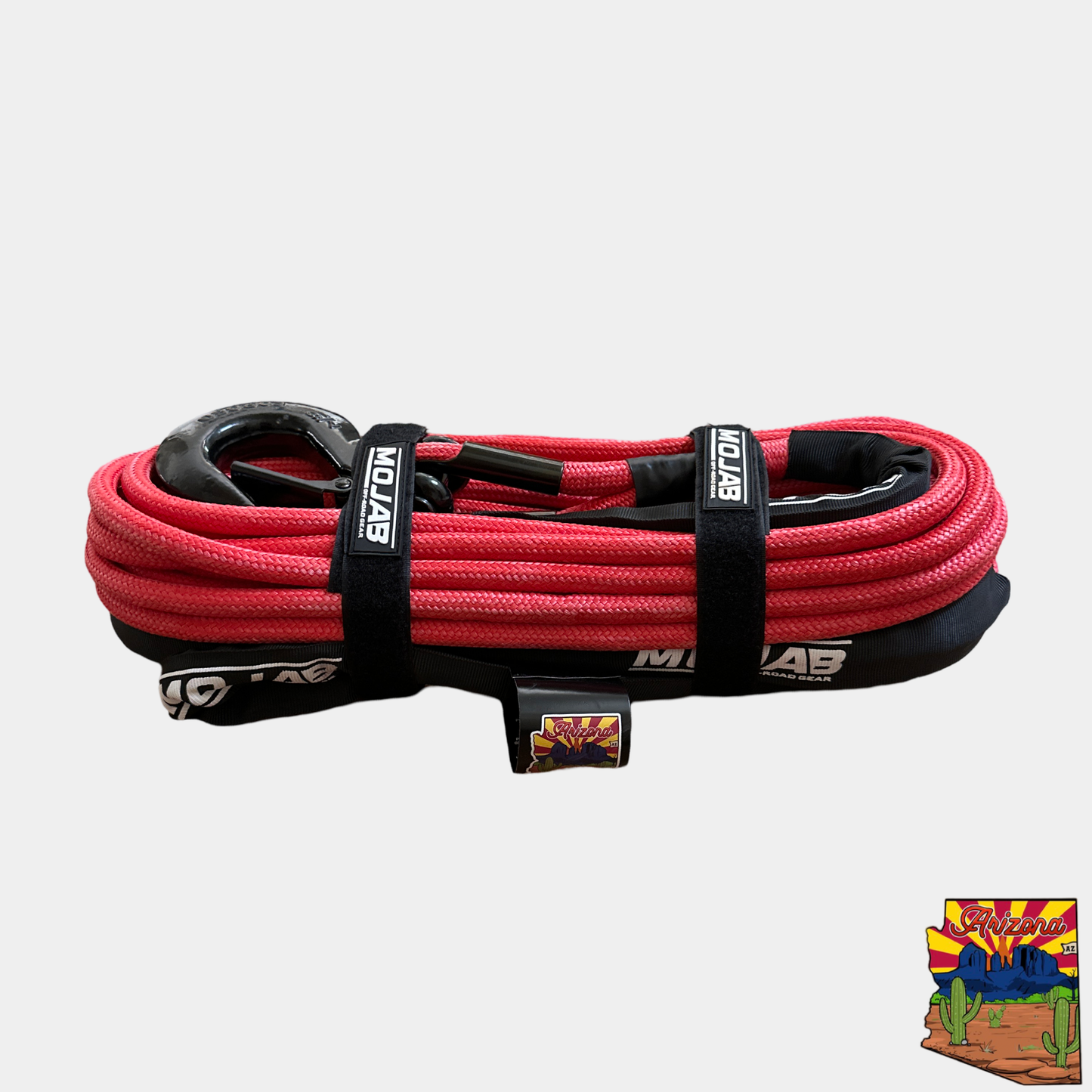 1/2'' x 78' Double Braided Winch Rope with removeable forged winch hook