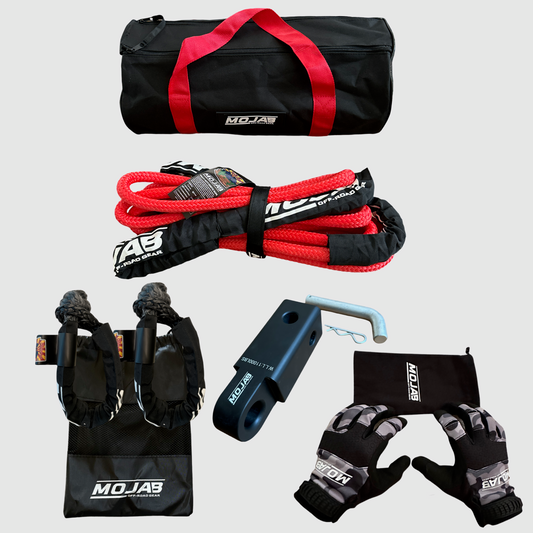 UTV/ATV Essential Recovery Kit ( 6 items + 2 storage bags+ 1 Velcro tape) *Lifetime Warranty